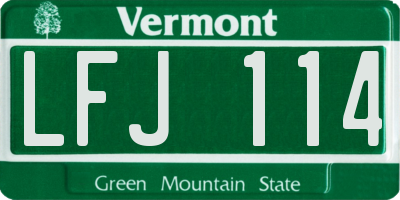 VT license plate LFJ114