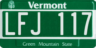 VT license plate LFJ117