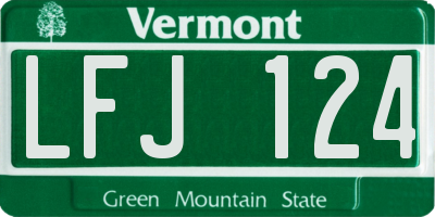 VT license plate LFJ124