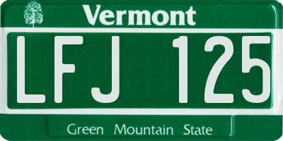 VT license plate LFJ125