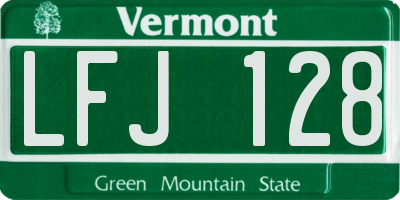 VT license plate LFJ128