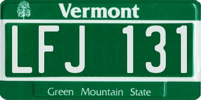 VT license plate LFJ131