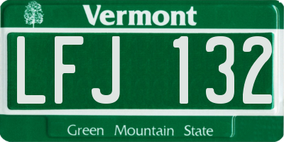 VT license plate LFJ132