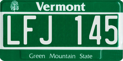 VT license plate LFJ145