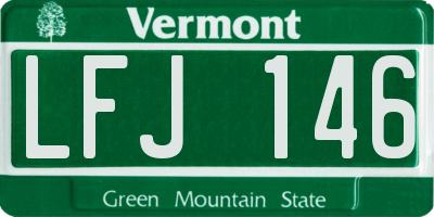 VT license plate LFJ146