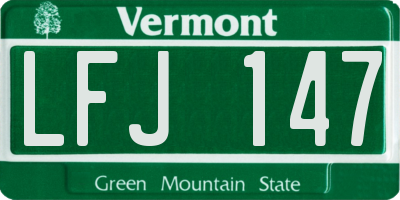 VT license plate LFJ147