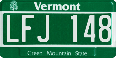VT license plate LFJ148