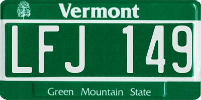 VT license plate LFJ149
