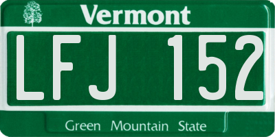 VT license plate LFJ152