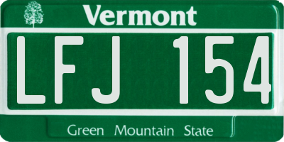 VT license plate LFJ154