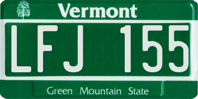 VT license plate LFJ155