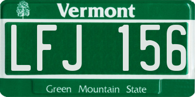 VT license plate LFJ156