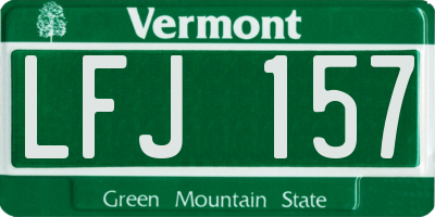 VT license plate LFJ157