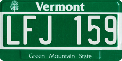 VT license plate LFJ159