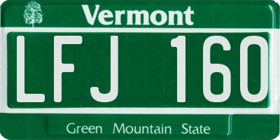VT license plate LFJ160