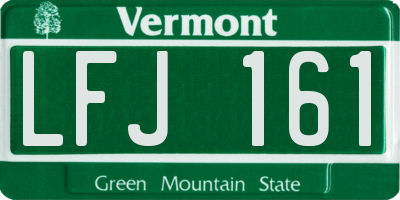 VT license plate LFJ161