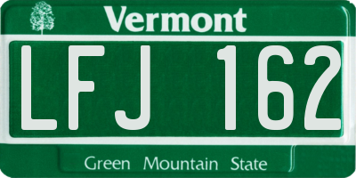 VT license plate LFJ162