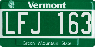 VT license plate LFJ163