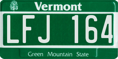 VT license plate LFJ164