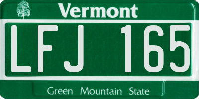VT license plate LFJ165