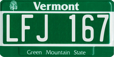 VT license plate LFJ167
