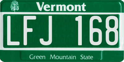 VT license plate LFJ168