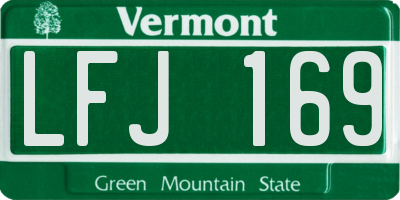 VT license plate LFJ169