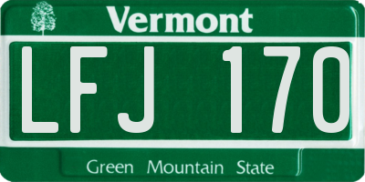 VT license plate LFJ170