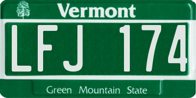 VT license plate LFJ174