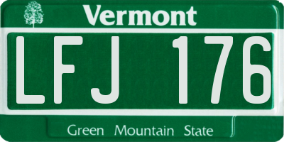 VT license plate LFJ176