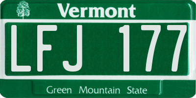 VT license plate LFJ177