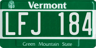VT license plate LFJ184