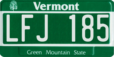 VT license plate LFJ185