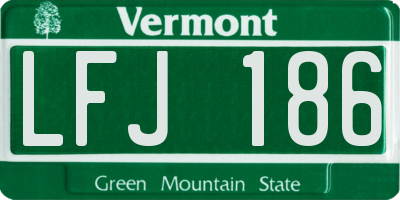 VT license plate LFJ186