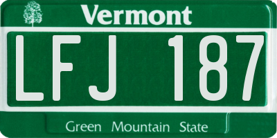 VT license plate LFJ187