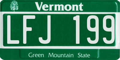 VT license plate LFJ199