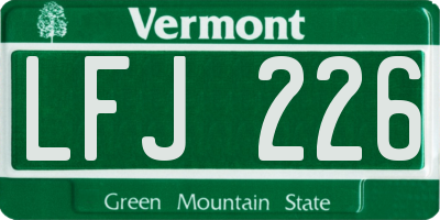 VT license plate LFJ226