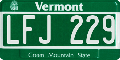 VT license plate LFJ229