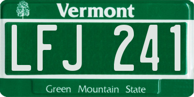 VT license plate LFJ241