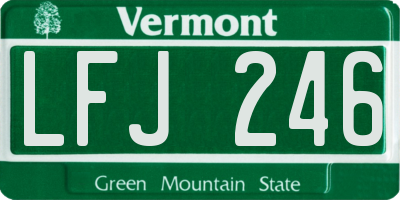 VT license plate LFJ246