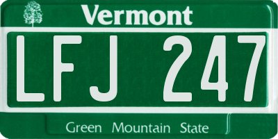 VT license plate LFJ247
