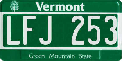 VT license plate LFJ253