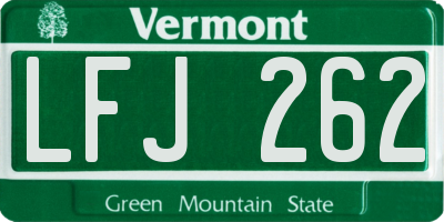 VT license plate LFJ262