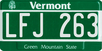 VT license plate LFJ263