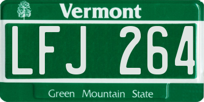 VT license plate LFJ264