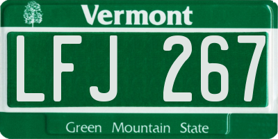 VT license plate LFJ267