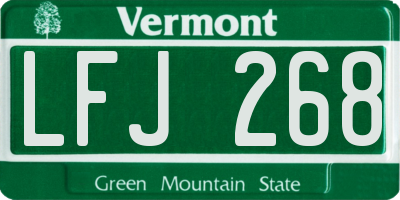 VT license plate LFJ268