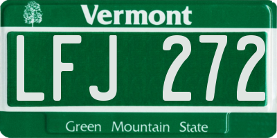 VT license plate LFJ272