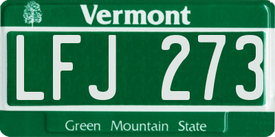 VT license plate LFJ273