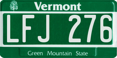 VT license plate LFJ276